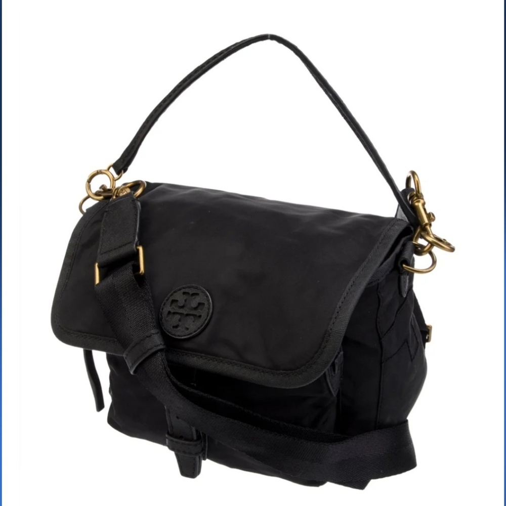 Tory Burch Black  Nylon Messenger Bag.